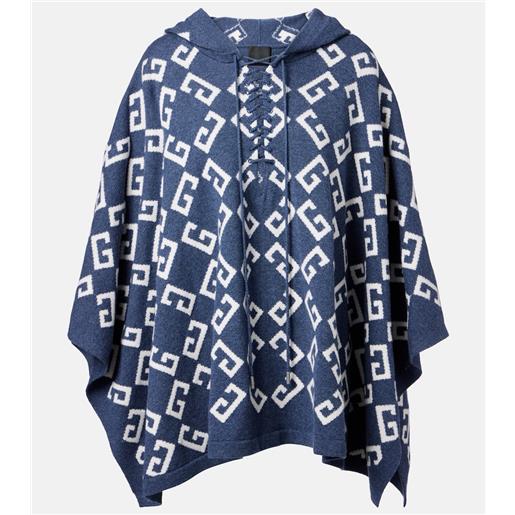 Givenchy poncho monogram 72 in jacquard di cashmere e cotone