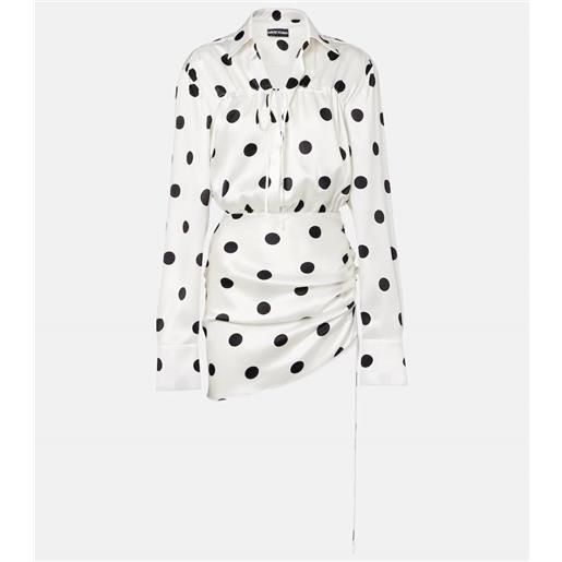 David Koma abito corto in raso di seta a pois