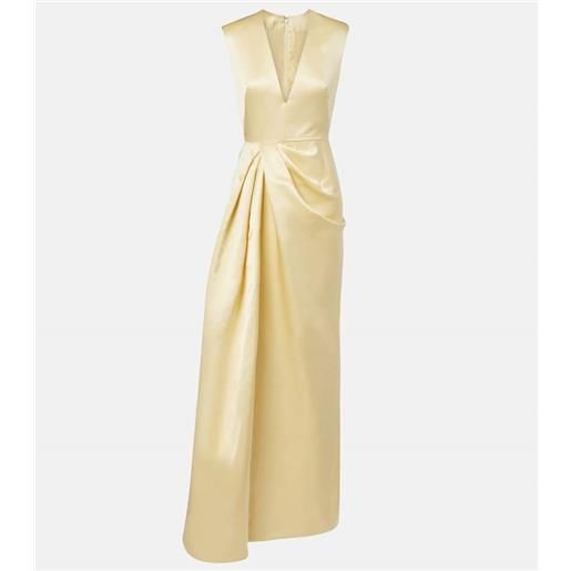 Givenchy abito lungo in raso di seta drappeggiato