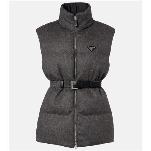 Prada piumino in lana vergine senza maniche