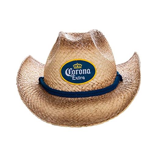 Calhoun corona - cappello da cowboy da uomo in paglia extra con tesa curva marrone chiaro, marrone chiaro, taglia unica