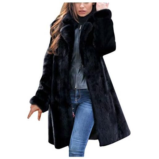 Générique tunica da donna in cotone - cappotto da donna, invernale, finta pelliccia, top tinta unita, maniche lunghe, cappotto, caldo, confortevole da indossare, super morbido, pullover all'aperto, tunica chic