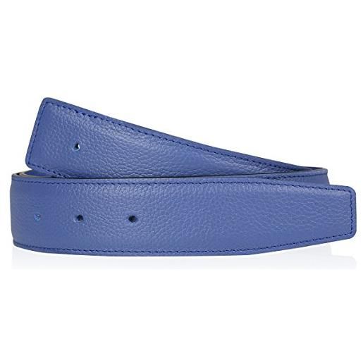 Erdi Ünver cintura double face azzurra in vera pelle per uomo e donna. Cintura blu spessa 40mm (100 cm)