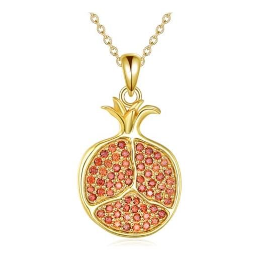 Delicato ciondolo in argento, collana con ciondolo, melograno