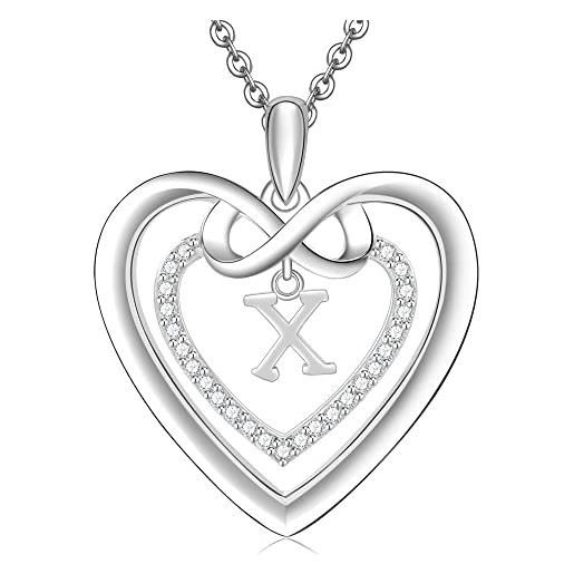 JO WISDOM Collana Infinito Cuore In Argento 925 Con Zirconia | Gioiello Donna Per San Valentino - 2