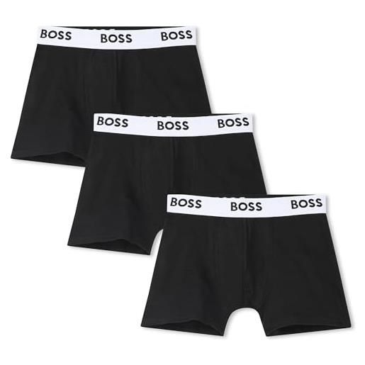 BOSS set di 3 boxer per bambini e ragazzi, nero, 16 anni