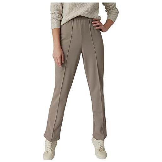 Damart - pantaloni comodi da donna, taglio ampio, marrone biche, 52