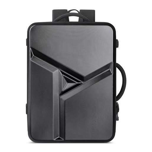 VARLIVOO zaino da viaggio grande espandibile 31-44 l bagaglio a mano con caricatore usb rigido zaino porta pc uomo 15,6 pollici borsa da cabina per lavor trekking weekend nero a