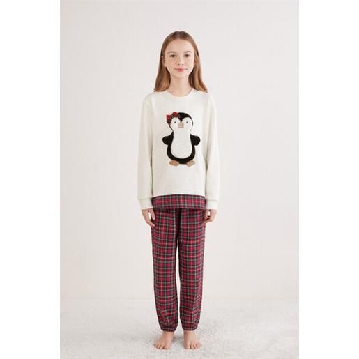 Intimissimi pigiama lungo bambina in cotone penguin girl avorio