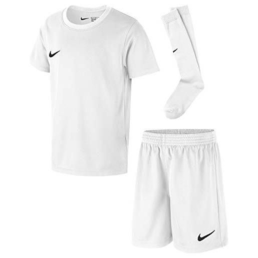 Nike lk nk dry park kit set k tuta da calcio, unisex bambini, bianco/bianco/nero, s
