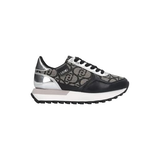 Liu jo sneakers evelyn 915 art. Bf5057ex322 (nero/argento, sistema taglie calzature eu, adolescente, donna, numero, media, 41)