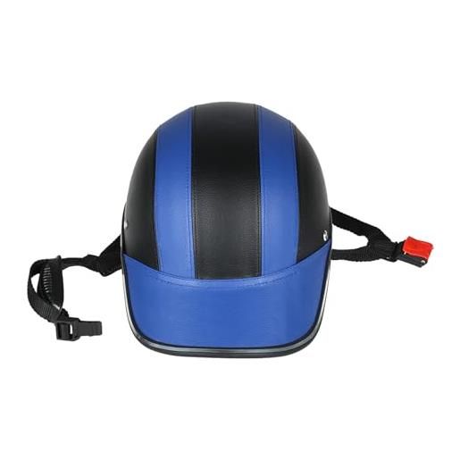 Zohisin casco motociclista stile berretto baseball a mezza faccia con visiera parasole (blu)