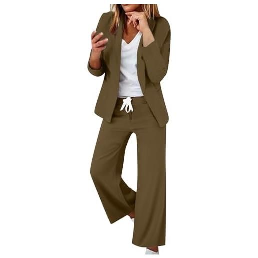 riou completi donna elegante tailleur con pantalone elegante business maniche lunghe tinta unita ufficio blazer slim fit pantaloni lunghi e giacca completo due pezzi set cardigan per cerimonia festa