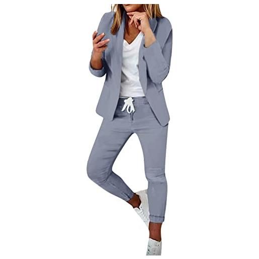Generico tailleur donna da lavoro eleganti set da cocktail in due pezzi slim fit cappotti blazer manica lunga con bottoni aperto pantaloni e giacca tailleur carriera business per business e matrimoni