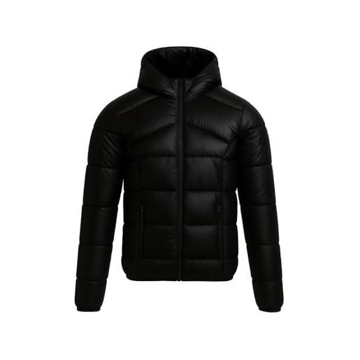 Lotto piumino giubbotto donna con cappuccio lucido invernale 449652 (black, s)