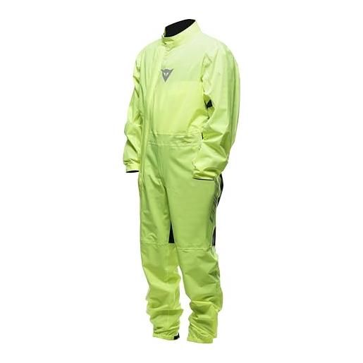 Dainese - ultralight rain suit, tuta antipioggia impermeabile e antivento, ultra leggera, ripiegabile, tuta antipioggia per moto, unisex, giallo fluo, xl