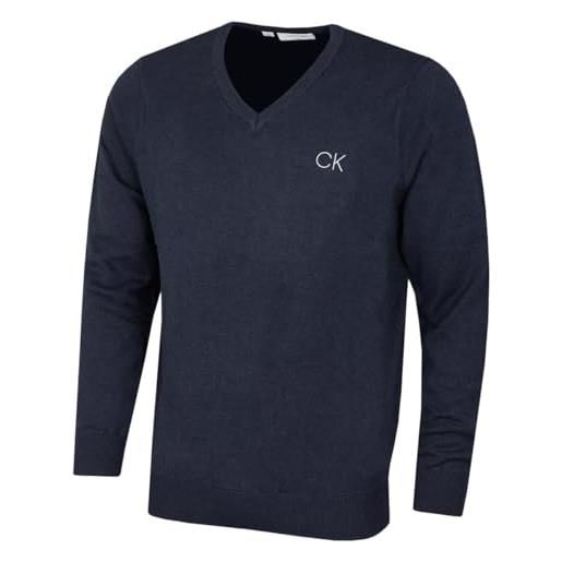 Calvin Klein 2025 maglione golf uomo durevole e scollo a v - navy marl - xxl