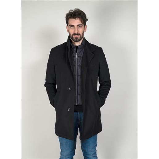 BUGATTI cappotto nero con antivento staccabile