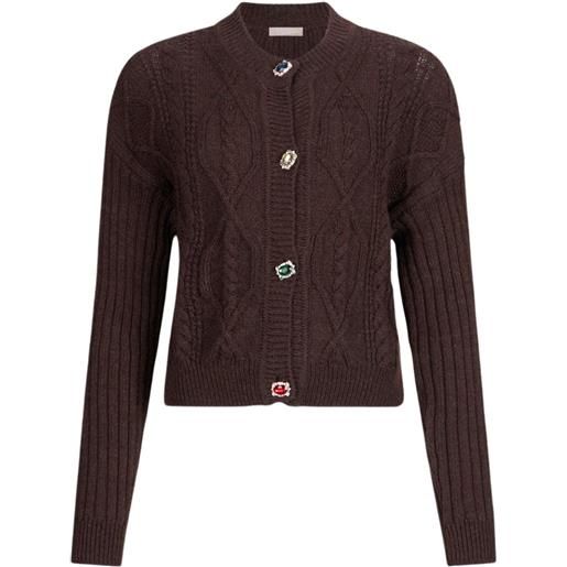 Liu Jo cardigan donna con bottoni gioiello marrone m