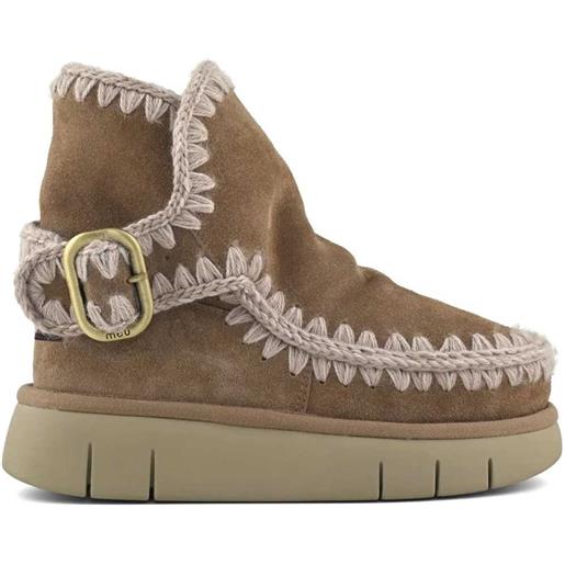 MOU bounce boot buckle strap pink brown
