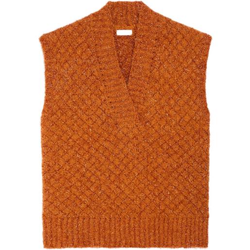 DRIES VAN NOTEN gilet con scollo a v - arancione