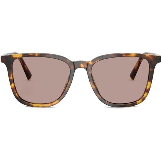 Miu Miu Eyewear occhiali da sole squadrati con effetto tartarugato - marrone