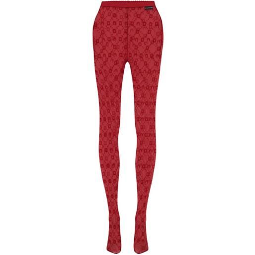 Marine Serre collant con monogramma - rosso