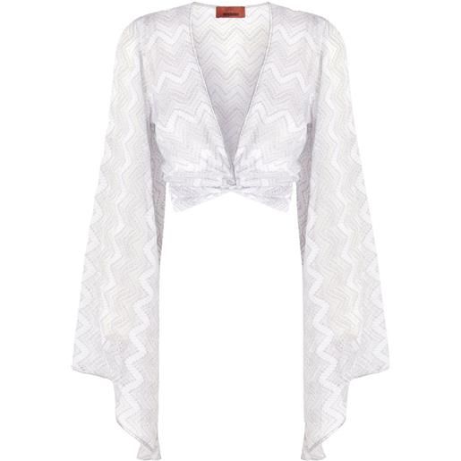 Missoni copricostume con motivo a zigzag - bianco