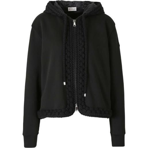 Moncler felpa con cappuccio e zip - nero