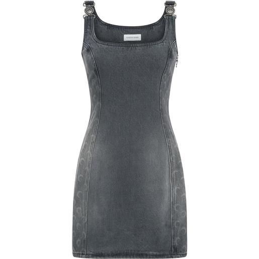 Marine Serre abito moon in denim smanicato - grigio