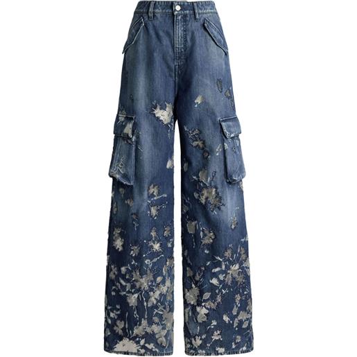 Ralph Lauren Collection jeans berke a gamba ampia con decorazione - blu