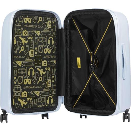 Mandarina Duck valigia goffrata logoduck media - blu