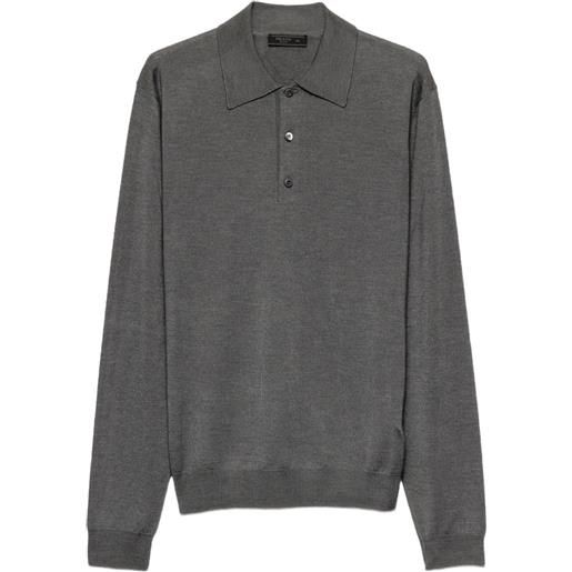 Prada polo in misto cashmere - grigio
