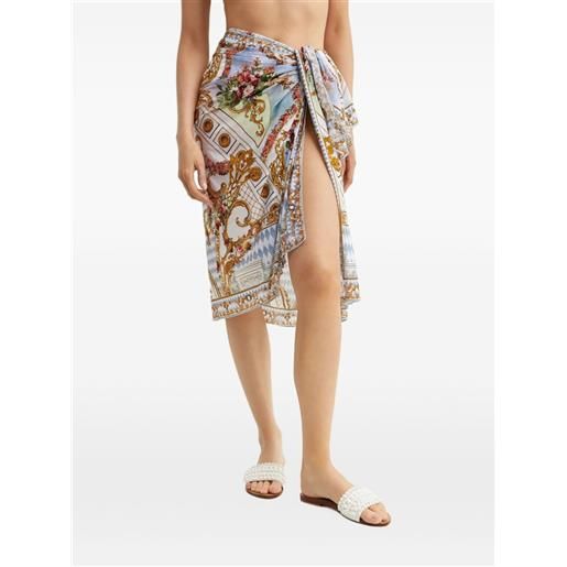 Camilla pareo con stampa - toni neutri