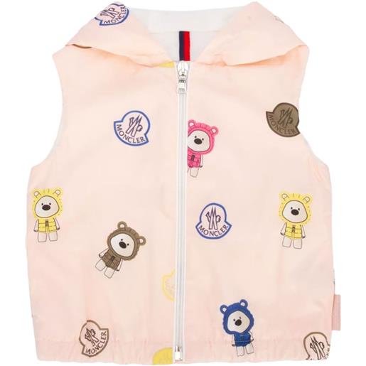 Moncler Enfant gilet ailey con cappuccio - rosa