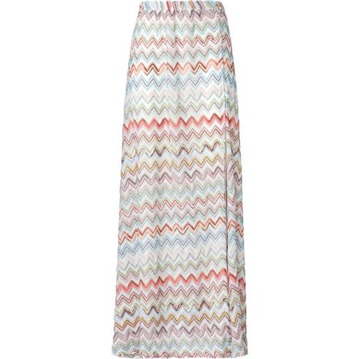 Missoni gonna lunga con motivo a zigzag - bianco