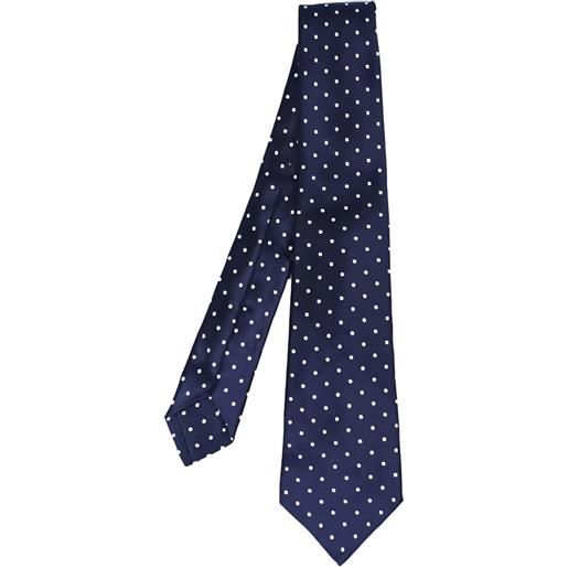 Kiton cravatta a pois - blu