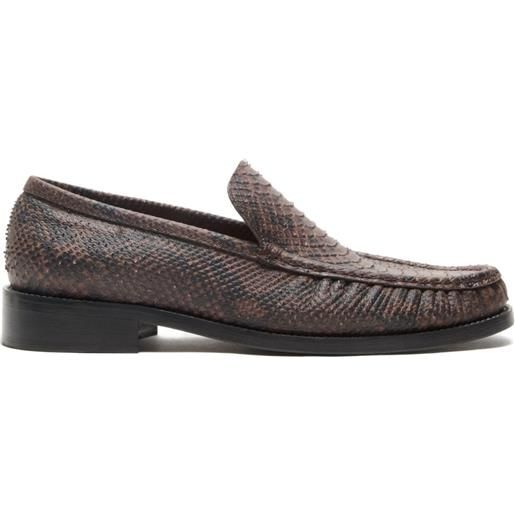 Xposed London Mocassini Uomo In Pelle Di Serpente Metallizzata - Vernice Lucida, Punta Affusolata, Inserti Elastici - Scarpe Eleganti E Funky Per Matrimoni E Serate