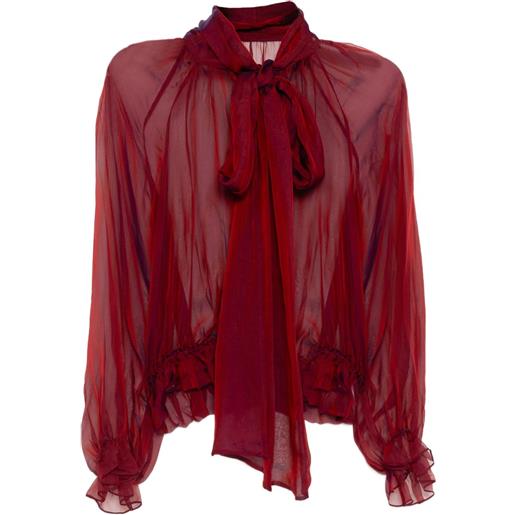 Saiid Kobeisy blusa in chiffon - rosso
