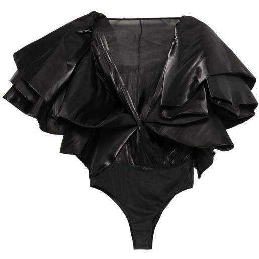 Saiid Kobeisy body con ruches - nero