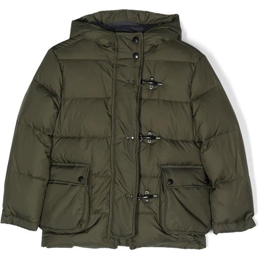 Fay Kids cappotto imbottito con cappuccio - verde