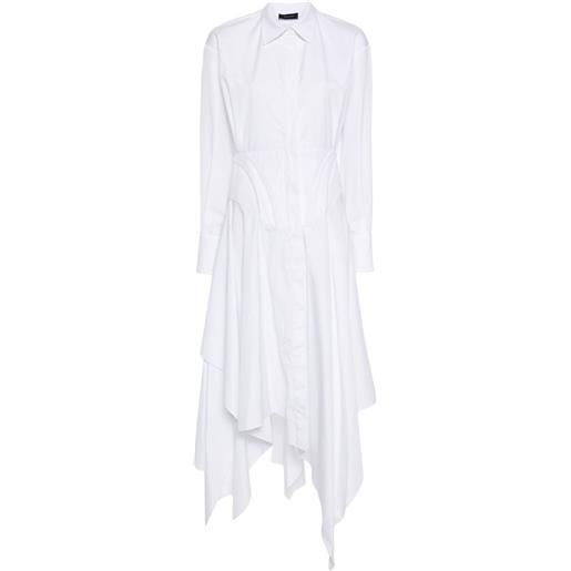 Mugler abito midi - bianco