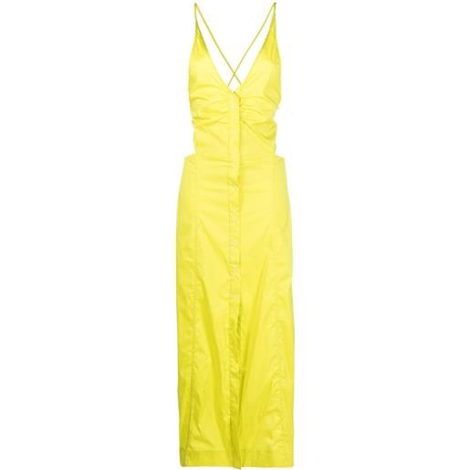 GANNI abito con bottoni - giallo