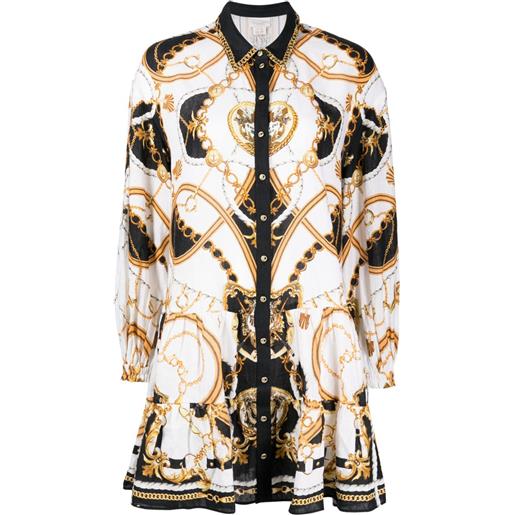 Camilla abito in lino con stampa grafica - multicolore