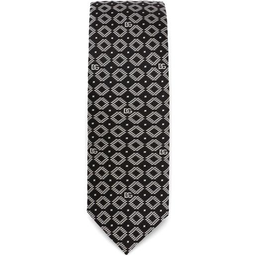 Dolce & Gabbana cravatta con logo jacquard - nero
