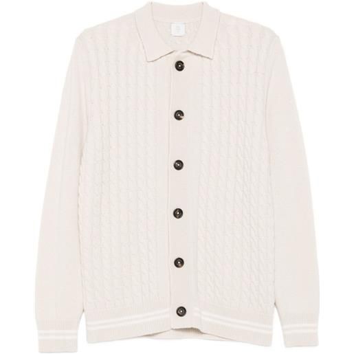 Eleventy cardigan in maglia a trecce - toni neutri