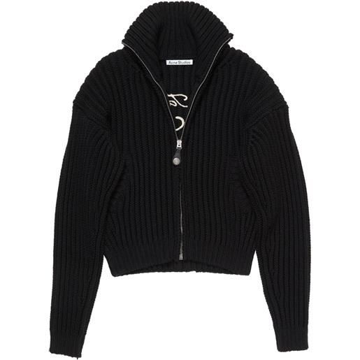 Acne Studios cardigan con zip - nero