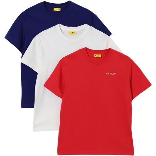Off-White Kids t-shirt in cotone (3 pezzi) - rosso