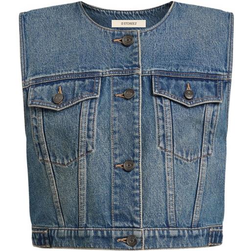 12 STOREEZ gilet denim - blu
