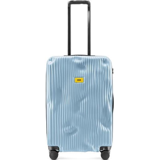 Crash Baggage valigia a righe con logo - blu